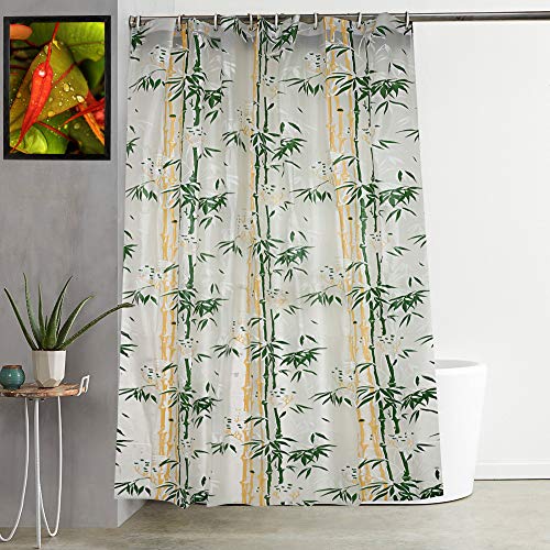 Kuber Industries PVC Curtain with Hooks (54 x84 Inch, Green), Washable