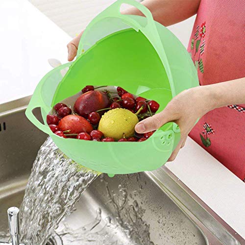 Kuber Industries Plastic 1 Piece Smart Washing Bowl Strainer Cum Basket for Fruits, Vegetables, Rice (Multi…