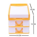 Kuber Industries Plastic 2 Pieces Three Layer Drawer Storage Cabinet Box (Blue & Yellow)-CTKTC13135