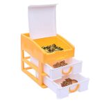 Kuber Industries Plastic 2 Pieces Three Layer Drawer Storage Cabinet Box (Blue & Yellow)-CTKTC13135