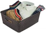 Kuber Industries Multipurpose Solitaire Storage Basket with Lid|Strong Plastic Material & Side Grip|Size Medium 30 x 24…