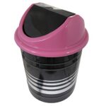 Kuber Industries Plastic Medium Size Swing Lid Garbage Waste Dustbin for Home, Office, Factory, 10 Liters (Black & Pink…
