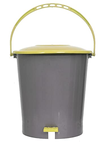 Kuber Industries Plastic Pedal Dustbin, Trashbin, Wastebin For Kitchen, Bathroom, Office Use With Handle, 10 Liter (Grey…