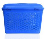 Kuber Industries Trendy Shopping/Storage Basket with Handles|Solid Plastic Big Bin|Handles Plus Lid|Size 30 x 41 x 28…
