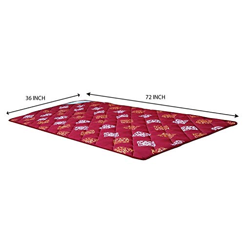 Kuber Industries Printed Cotton Single Size One Inch Fabric Memory Foam Mattress (CTKTC045957, Maroon, 72 x 36 Inch)