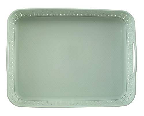 Kuber Industries Unbreakable Multipurpose Large Size Net Office Tray with Handle, Pack of 2 (Multi)