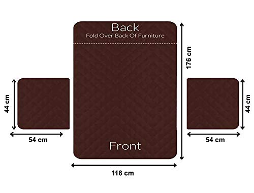 Kuber Industries Reversible Polyester Sofa Cover for Living Room, Brown & Ivory, standard