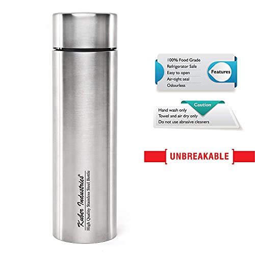 Kuber Industries Stainless Steel Water Bottle, 1000 ML (Silver)