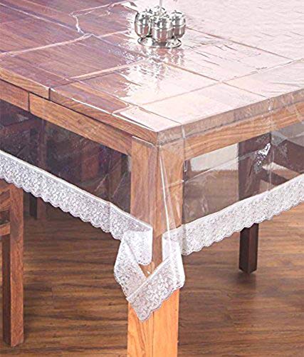 Kuber Industries Table Cloth|Center Table Cover|Round Table Cover|Table Cover 4 Seater|(White Lace)