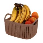 Kuber Industries Unbreakable Plastic 2 Pieces Multipurpose Medium Size Flexible Storage Baskets/Fruit Vegetable Bathroom…