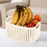 Kuber Industries Unbreakable Plastic 2 Pieces Multipurpose Medium Size Flexible Storage Baskets/Fruit Vegetable Bathroom…