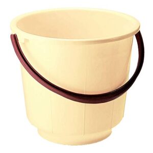 Kuber Industries Unbreakable Strong Plastic Bathroom Bucket 13 LTR (Cream) -CTKTC037894