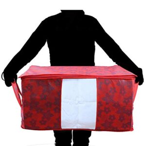 Kuber Industries Underbed Storage Bag Organiser|Blanket Cover|Storage Bag for Clothes Large, Set of 2 (Maroon)