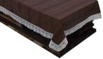 Kuber Industries Wooden Print 6 Seater Dining Table Cover 60"x90",Brown, Standard,Polyvinyl Chloride (PVC),Rectangular,Pack of 1
