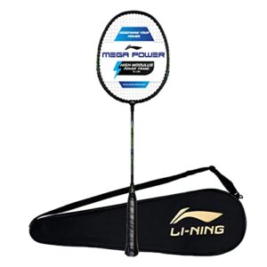 Li-Ning Aluminum Badminton Racket Mega Power 5, Black/Green