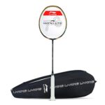 Li-Ning Wind Lite 700 Carbon Fiber Strung Badminton Racket with Free Full Cover(Purple/Peach,Set of 1)