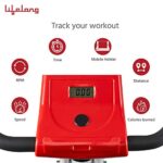 Lifelong LLF135 FitPro Stationary Exercise Belt Bike for Weight Loss at Home with Display and Resistance Control, White…
