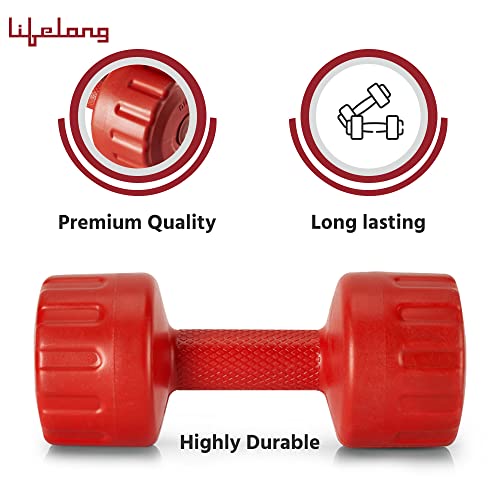 Lifelong PVC Fixed Dumbbells Pack of 2 for Home Gym Equipment Fitness Barbell|Home Workout, Gym Dumbbells|Easy Grip…