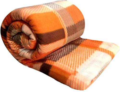 MORADO® Double Bed Woollen Fabric Quilt Cover/Duvet Cover/Rajai Cover/Blanket Cover for Winters (90X100 Inches, Orange)