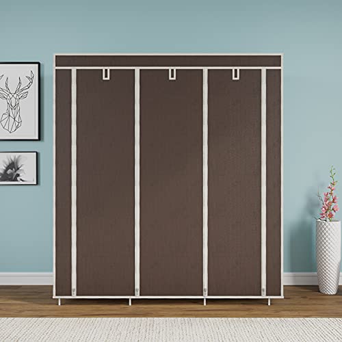 Maison & Cuisine 88130 Brown Without Pocket, 6+2 Fancy Layer Collapsible Wardrobe Portable Foldable for Clothes Racks…