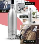 Milton Duo DLX 1000 Thermosteel 24 Hours Hot and Cold Water Bottle, 1 Piece, 1 Litre, Silver | Leak Proof | Office…