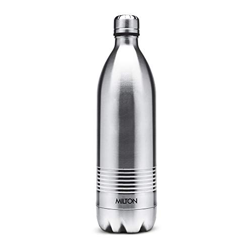 Milton Duo DLX 1000 Thermosteel 24 Hours Hot and Cold Water Bottle, 1 Piece, 1 Litre, Silver | Leak Proof | Office…