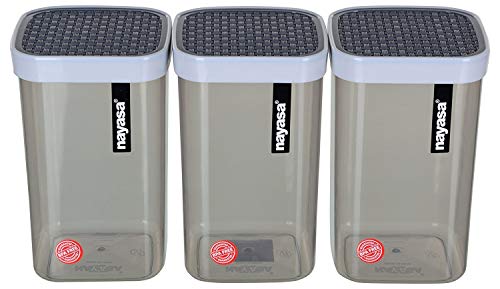 Nayasa Plastic Fusion Containers 1000ml, Set of 6, Grey