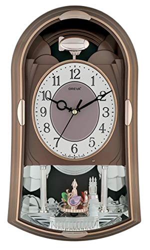 Oreva Plastic Rotating, Swinging and Musical Pendulum Wall Clock (24.0 cm x 8.2 cm x 39.8 cm, AQ-2187) (Cola)