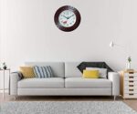 Oreva Plastic Wooden Look Designer Wall Clock (32 x 32 x 4 cm, Brown, AQ 5927)