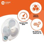 Orient Electric Wall-49 Wall-Mounted Fan with Remote | 400mm Wall Fan for Home (Crystal White)