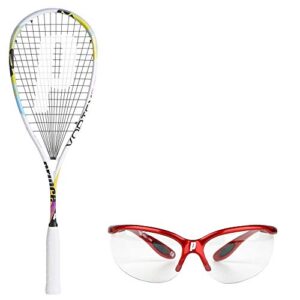 PRINCE Vortex Elite 600 Squash Racket 125 Grams with PRINCE PRO Elite Goggles