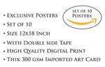 PAPER PLANE DESIGN Poster For Pregnant Women Cute New Born Babies Bedroom Set of 10-Multicolour