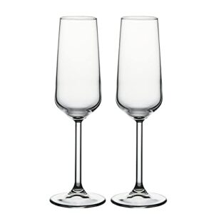 Pasabahce Allegra Wine/Liquor Stem Glass 195cc 2 Pcs Set (Champagne Flute), Transparent