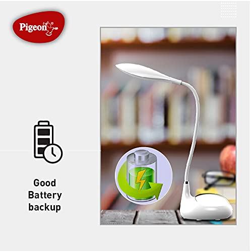 Pigeon Bubble Rechargeable LED Reading Lamps with Flicker-Free USB Charging Touch 3 Stage dimming, 14718 (White, Medium)