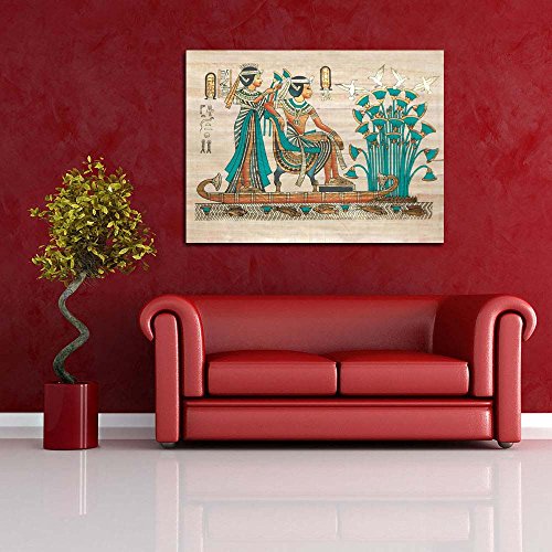 Pitaara Box Papyrus from Egypt D1 Canvas Painting MDF Frame (26.7 X 20Inch, Multicolour)