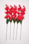 PolliNation Rich Artificial Red Orchid Flowers (Pack of 5, 25 INCH)