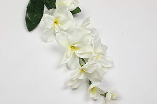 PolliNation Stunning Orchid Artificial Flowers for Home Decoration(White, Pack of 5)