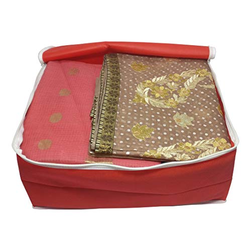 PrettyKrafts Saree Cover Set of 6 Large/Wardrobe Organiser/Clothes Bag_Red