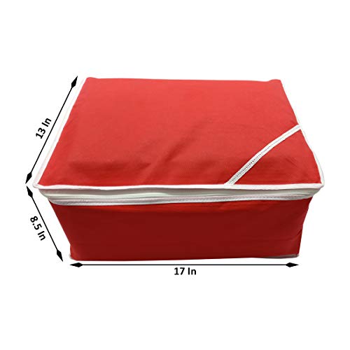 PrettyKrafts Saree Cover Set of 6 Large/Wardrobe Organiser/Clothes Bag_Red