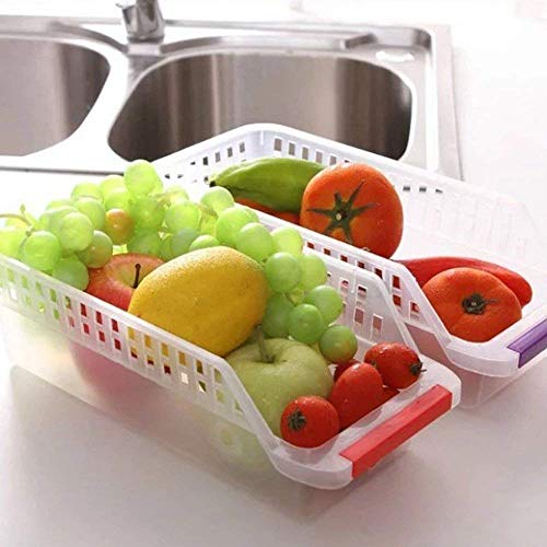 Primelife Fridge Storage Basket Fridge Storage Rack Plastic Fridge Space Saver Food Organizer Tray Set of 4 Pcs Honest…