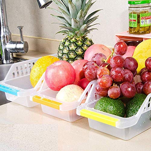 Primelife Fridge Storage Basket Fridge Storage Rack Plastic Fridge Space Saver Food Organizer Tray Set of 4 Pcs Honest…