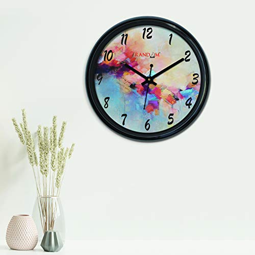 RANDOM 12-inch Plastic & Glass Decorative Wall Clocks for Home,Living Room, Lobby, Kitchen, Plastic Analog Stylish Wall…