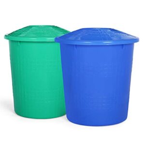 Ratan Keep Clean Wet & Dry Dustbin Combo Pack of 2 Dustbins for Home & Office - 13 + 13 Liters (Green & Blue)