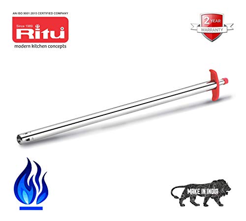 Ritu R-5 Jumbo Stainless Steel Regular Gas Lighter, (Color may vary)