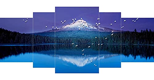 SAF Set of 5 Nature scenery UV Textured Home Decorative Gift Item large Panel Painting 42 Inch X 18 Inch SANFPNL31143