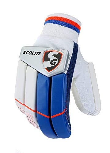 SG Ecolite RH Cricket Batting Gloves, Youth (Assorted) Cotton Palm and Back