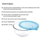 SIMPARTE Borosilicate Mixing/Serving Round Glass Bowl with Lid Microwave Safe, Dishwasher Safe, Freezer Proof, Leak…
