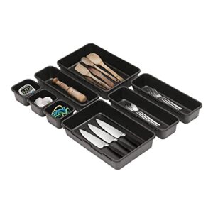 SIMPARTE Plastic Interlocking Cutlery Drawer Desk Organizer | Divider Tray | Storage Drawers | Storage Organizers for…