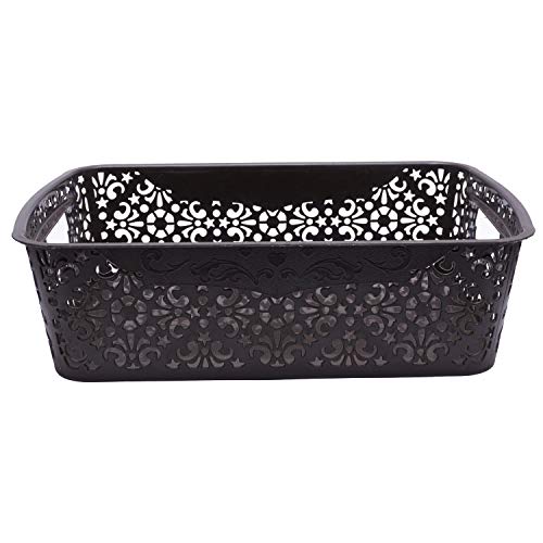SIMPARTE Turkish Plastic Basket with lid for Kitchen | Storing Vegetables, Toys, Books, Office Products, Stationery…