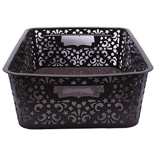 SIMPARTE Turkish Plastic Basket with lid for Kitchen | Storing Vegetables, Toys, Books, Office Products, Stationery…